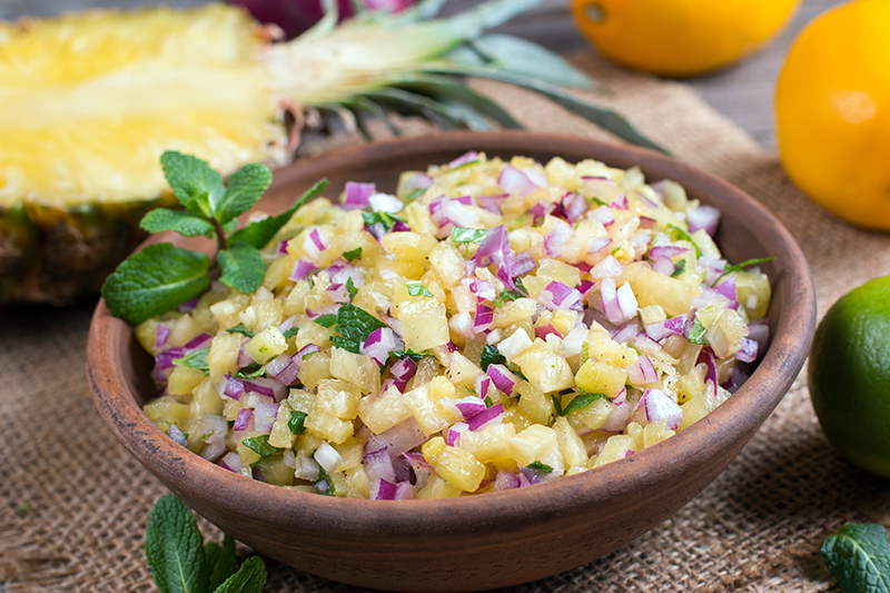 pineapple-mint salsa