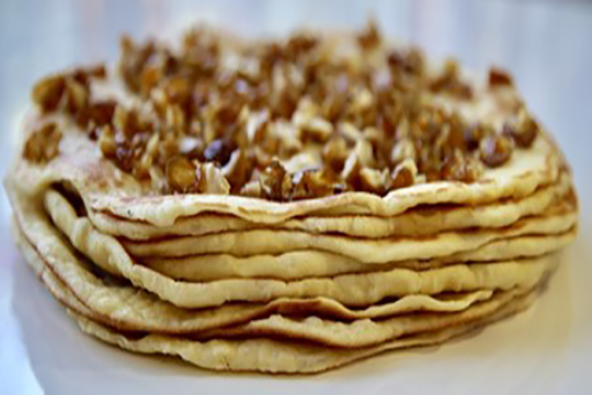 an image of the Moroccan dish, Murakkaba The Moroccan mufleta